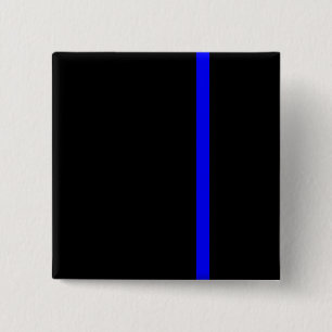 De Symbolische Dünne Blauwe Lijn Verticaal Vierkante Button 5,1 Cm