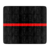 De symbolische dunne rode lijn grafisch snijplank (Voorkant)