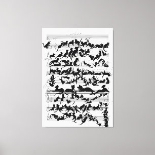 De symfonie van de kat-vector canvas afdruk