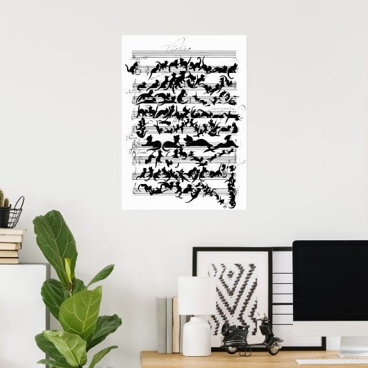 De symfonie van de kat-vector poster (Thuiskantoor)