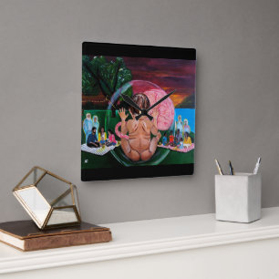 De Symfonie van Ziels Schilderij door Alfred Fox Vierkante Klok