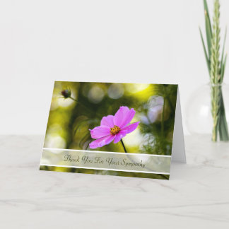 De sympathie dankt u de Roze Kosmos Wildflower van Bedankkaart