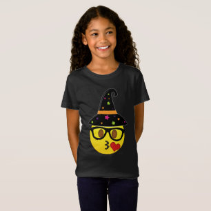 De T-shirt van Emoji Halloween van de heks voor