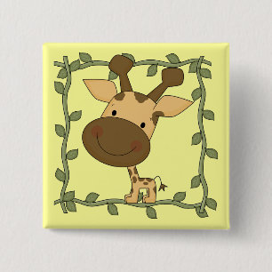 De T-shirts en de Giften van de Giraf van het baby Vierkante Button 5,1 Cm