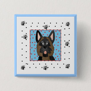 De T-shirts en de Giften van de Hond van de Duitse Vierkante Button 5,1 Cm