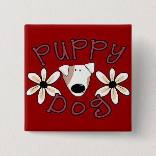 De T-shirts en de Giften van de Hond van het Puppy Vierkante Button 5,1 Cm