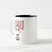 De T-shirts en de Giften van de koe Tweekleurige Koffiemok (Voorkant links)