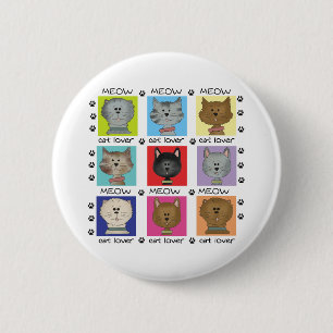 De T-shirts en de Giften van de Minnaar van de Kat Ronde Button 5,7 Cm