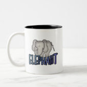De T-shirts en de Giften van de olifant Tweekleurige Koffiemok (Links)