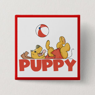 De T-shirts en de Giften van de Spelen van het pup Vierkante Button 5,1 Cm