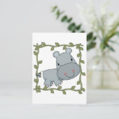 De T-shirts en de Giften van Hippo van het baby Briefkaart (Staand voorkant)