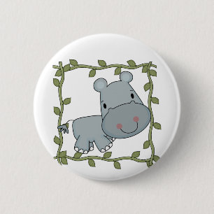 De T-shirts en de Giften van Hippo van het baby Ronde Button 5,7 Cm