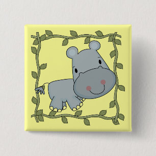 De T-shirts en de Giften van Hippo van het baby Vierkante Button 5,1 Cm