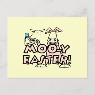 De T-shirts en de Giften van moo-y Pasen Feestdagenkaart
