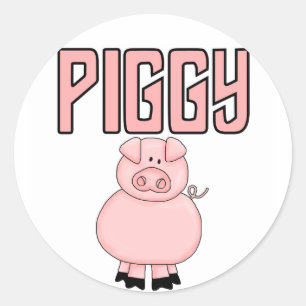 De T-shirts en de Giften van Piggy Ronde Sticker