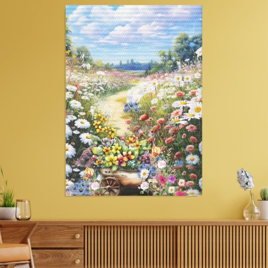 de taal van bloemen canvas afdruk (Insitu (Woonkamer))