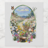 De taal van de bloemen wijn etiket (Enkel label)