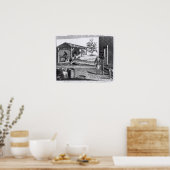 De tabaksfabriek in verschillende takken poster (Keuken)