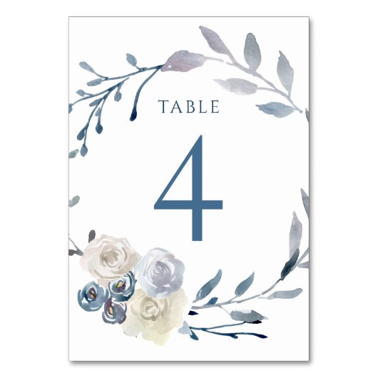 De Table aquarelle couronne bleu fleurie Tableau Numéro 4 (Par défaut)