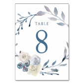 De Table aquarelle couronne bleu fleurie Tableau Numéro 8 (Dos)