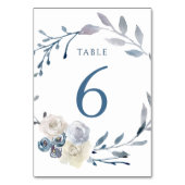 De Table aquarelle couronne florale bleue Tableau Numéro 6 (Dos)