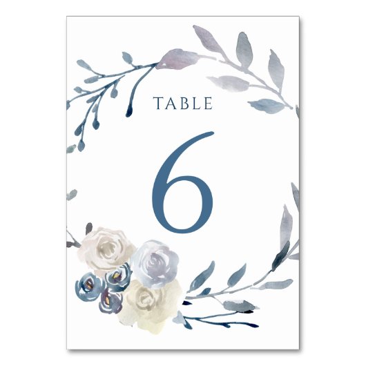De Table aquarelle couronne florale bleue Tableau Numéro 6 (Par défaut)