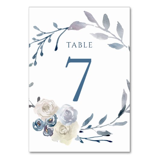 De Table aquarelle couronne florale bleue Tableau Numéro 7 (Par défaut)