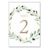 De Table aquarelle olive couronne Tableau Numéro 2 (Dos)