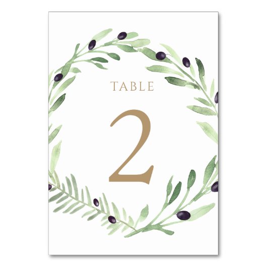 De Table aquarelle olive couronne Tableau Numéro 2 (Par défaut)