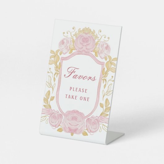 De Table Aquarelle Rose Crest favorise le signe piédestal (Recto)