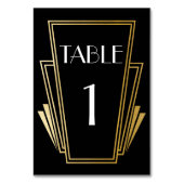 De Table Art Déco Tableau Numéro 20s Mariage noir or (Dos)