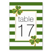 De Table Bandes vertes et trèfle mariage irlandais numéro d (Dos)