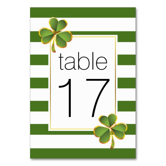 De Table Bandes vertes et trèfle mariage irlandais numéro d (Par défaut)