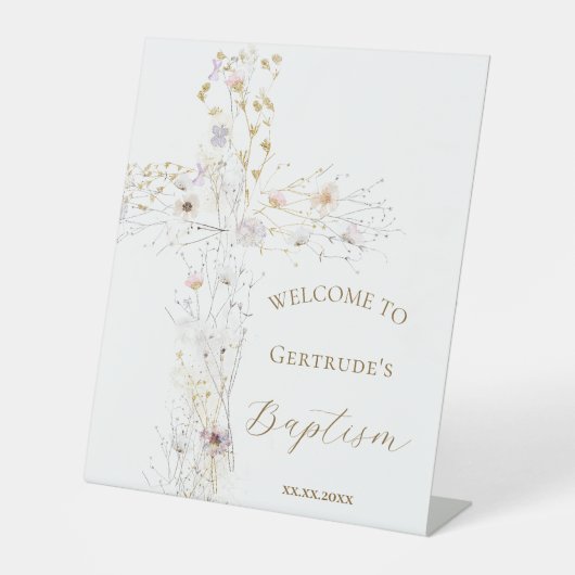De Table Baptême croix florale signe d'accueil (Recto)