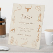 De Table Boho Western Favorite People Wedding Favor signe (In SItu)