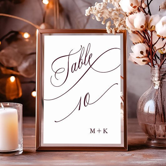 De Table Bourgogne Luxury Calligraphy Mariage Numéro 10,