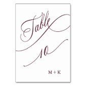 De Table Bourgogne Luxury Calligraphy Mariage Numéro 10, (Dos)