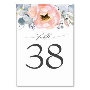 De Table Broyer Floral Dusty Blue Mariage Tableau Numéro Ca