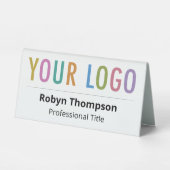 De Table Bureau sur deux côtés Nom Plaque Entreprise Logo B (Recto)