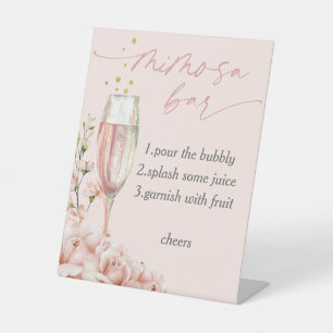 De Table Calligraphie florale moderne chic mimosa signe bar