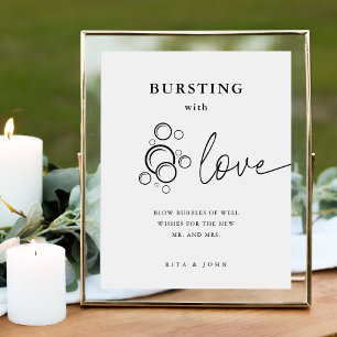 De Table Calligraphie moderne éclatant d'amour bulle signe
