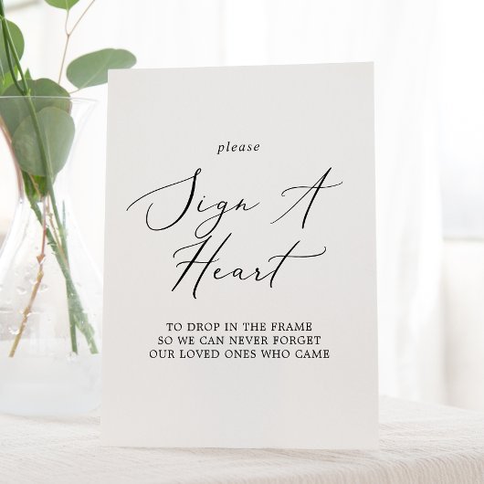 De Table Calligraphie noire délicate Signer un signe cardia