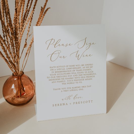 De Table Calligraphie Or Délicate Signe Notre Vin