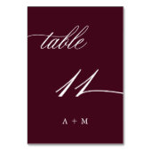 De Table Calligraphie romantique Mariage numéro 11, Bourgog (Par défaut)