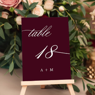 De Table Calligraphie romantique Mariage numéro 18, Bourgog