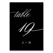 De Table Calligraphie Romantique Mariage Numéro 19, Noir (Par défaut)