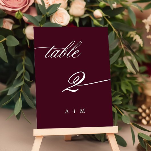 De Table Calligraphie romantique Mariage numéro 2, Bourgogn