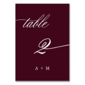 De Table Calligraphie romantique Mariage numéro 2, Bourgogn (Par défaut)