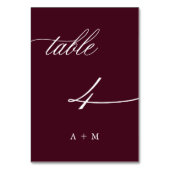 De Table Calligraphie romantique Mariage numéro 4, Bourgogn (Par défaut)