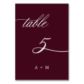 De Table Calligraphie romantique Mariage numéro 5, Bourgogn (Par défaut)